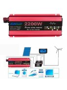 2200W inverter tiszta szinuszos DC 12V-ról AC 220V-ra