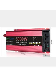   3000W inverter tiszta szinuszos DC 12V-ról AC 220V-ra KIJELZŐVEL