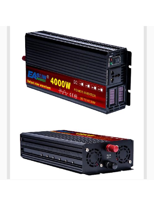4000W inverter tiszta szinuszos DC 12V-ról AC 220V-ra LED kijelzővel