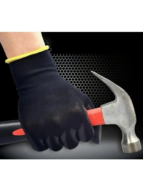 PU dipped black safety gloves