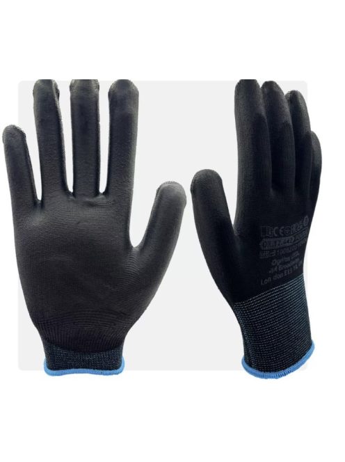 PU dipped black safety gloves