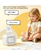 Q8 Okos Mini Címkenyomtató és Zsebnyomtató – 300 DPI, AI Hangvezérléssel, Fehér