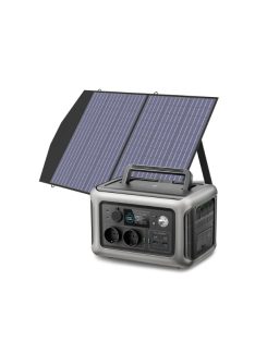   Solar generator, charging station 1200/600W, with 100W portable solar panel