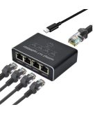 Gigabit Ethernet Splitter 1 to4, 1000Mbps RJ45 LAN Internet Splitter for Computer/Hub/Switch/Router/Set-Top Box/Digital TV