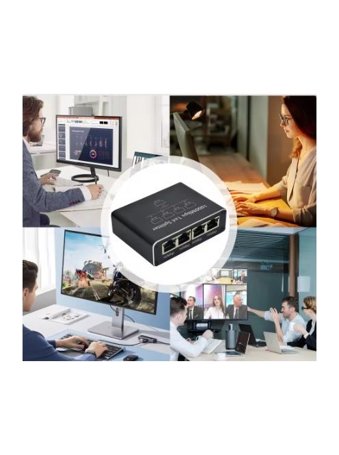 Gigabit Ethernet Splitter 1 to4, 1000Mbps RJ45 LAN Internet Splitter for Computer/Hub/Switch/Router/Set-Top Box/Digital TV