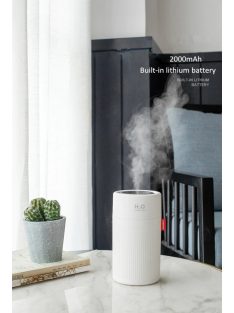   Ultrahangos hideg párásító és aromaterápiás párologtató, hordozható, akkumulátoros, LED világítással, 2000mAh akkumulátorral