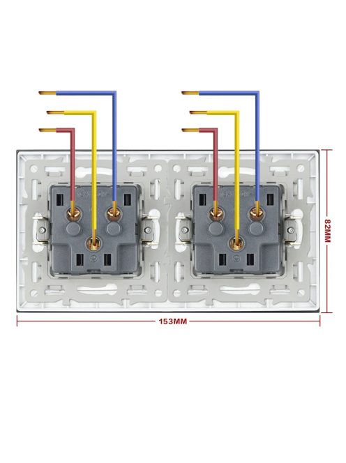 Double Wall Power Plug Crystal Glass Panel EU Standard Electrical Double Socket 