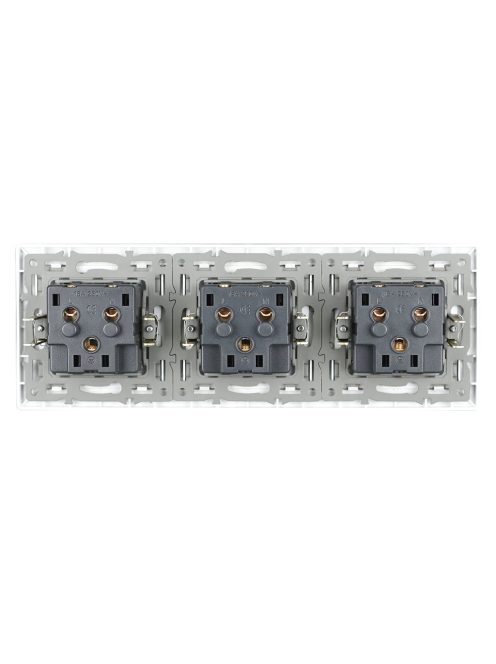 Triple Wall Power Plug Crystal Glass Panel EU Standard Electrical Triple Socket 