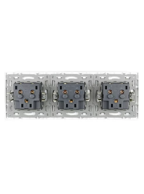 Triple Wall Power Plug Crystal Glass Panel EU Standard Electrical Triple Socket 