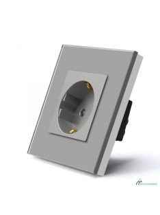   Power Socket,16A EU Standard Electrical Outlet 82mm * 82mm Silver Crystal Glass Panel wall socket 