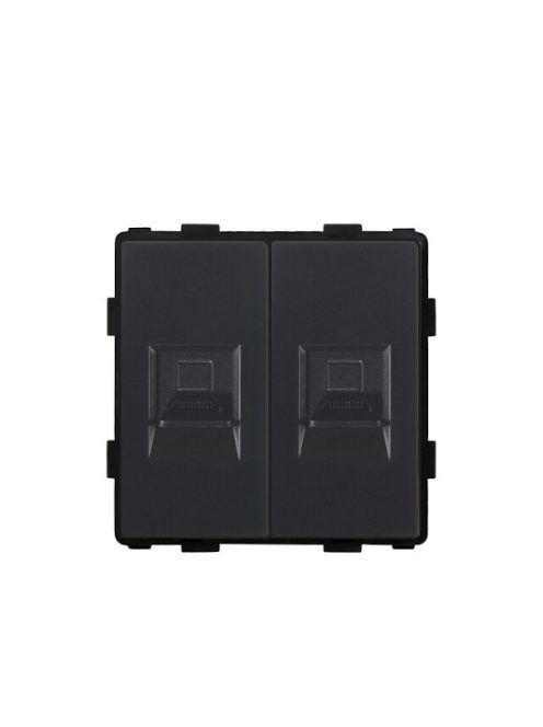 52*52 dual Internet socket 2gang RJ45 function module accessories suitable for 82*82 panels BLACK