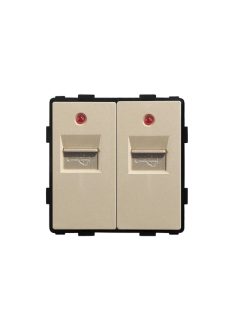   Dupla USB Port fali aljzat keret nélkül, arany, magyar szabvány, Elegant Pro