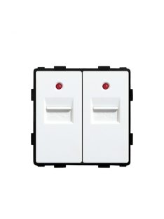   Dupla USB Port fali aljzat keret nélkül, fehér, magyar szabvány, Elegant Pro