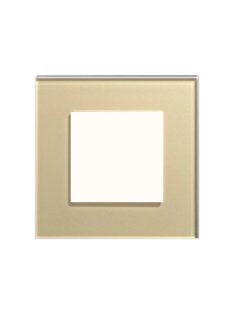   Egyes sorolókeret, arany, Elegant Pro üveg keret fali konnektorhoz, CAT6, COAX csatlakozó aljzathoz