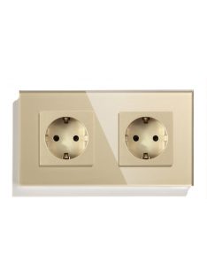   Kettes fali dugalj üveg konnektor, arany, magyar szabvány, Elegant Pro