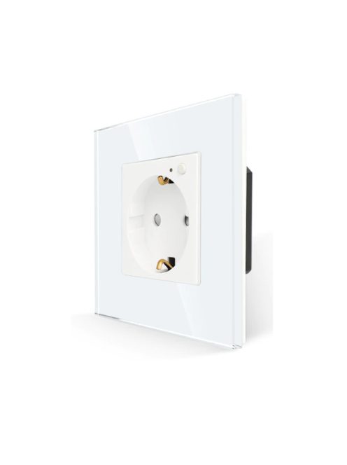 Zigbee Power Socket, Tuya, Hubitat, SmartThings, 16A EU Standard Electrical Outlet 82mm * 82mm white Crystal Glass Panel white 