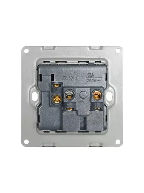 Univerzális fali dugalj ON/OFF kapcsolóval üveg kerettel ELEGANT - fehér 