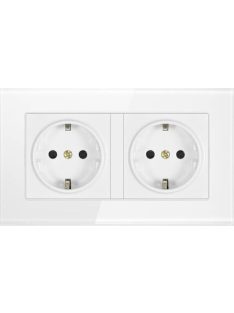   Kettes sorolt fali dugalj konnektor üveg kerettel ELEGANT - fehér