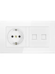   Konnektor dupla Internet RJ45 fali aljzat ELEGANT üveg kerettel - CAT5E 
