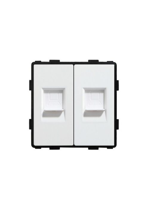 52*52 dual Internet socket 2gang RJ45 function module accessories suitable for 82*82 panels WHITE PRO 