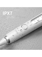 Szónikus elektromos fogkefe, 360 napos készenléti idő, fehér 3 fejjel, prémium minőség Seago