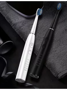   Premium Sonic Electric Toothbrush Set, SG-575 White and Black , 10 heads, 2 Bag, SEAGO
