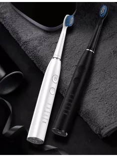   Premium Sonic Electric Toothbrush Set, SG-575 White and Black , 10 heads, 2 Bag, SEAGO