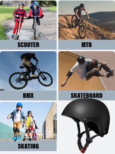   Bukósisak rollerhez, kerékpárhoz, egyéb sportokhoz - Fekete L56-59