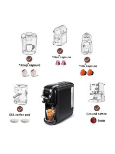   HiBREW Multiple Capsule Coffee Machine, Hot/Cold Dolce Gusto Milk Nespresso Capsule ESE Pod Ground Coffee Cafeteria 19Bar 5 in 1, Black