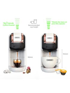   HiBREW Multiple Capsule Coffee Machine, Hot/Cold Dolce Gusto Milk Nespresso Capsule ESE Pod Ground Coffee Cafeteria 19Bar 5 in 1, White