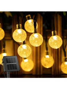   Solar String Lights Outdoor 60 Led Crystal Globe Lights with 8 Modes Waterproof Solar Powered Patio Light for Garden Party Decor