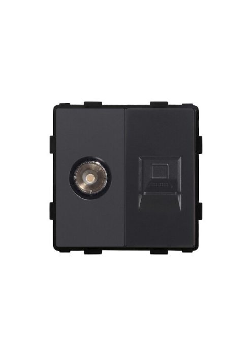 Wall Computer and TV Socket module 82mm*82mm Black A601-040