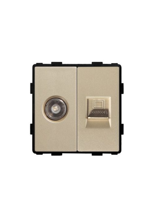 52*52 Wall Computer and TV Socket / Outlet ,Without Plug adapter without frame 82mm*82mm Gold M