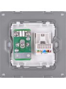 TV és Internet RJ45 fali dugalj üveg konnektor, fehér, magyar szabvány Elegant Pro