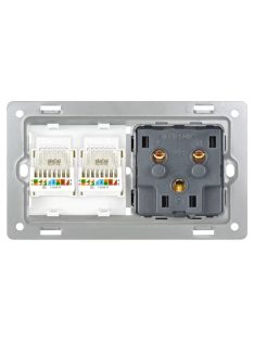   Fali dugalj üveg konnektor és dupla internet RJ45 csatlakozó, arany, magyar szabvány, Elegant Pro