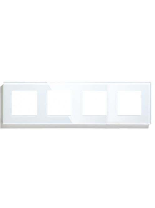 Blank panel with Installing iron plate 299mm*82mm white crystal tempered glass switch socket panel