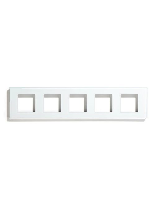 Blank panel with Installing iron plate for 5 socket white crystal tempered glass switch socket panel