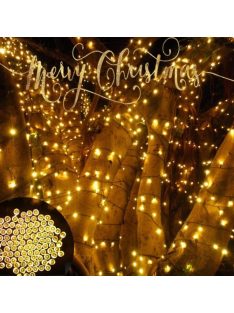   Napelemes fényfüzér 200 LED, melegfehér, 24 m, 8 világítási funkcióval