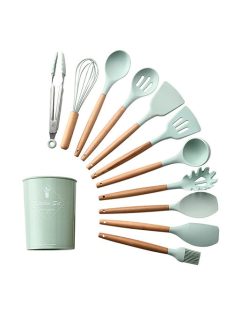 Silicone Kitchenware Cooking Utensils Set 11PCS Green