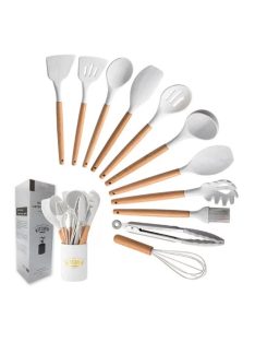 11PCS White Premium Silicone Utensils Set Non-Stick