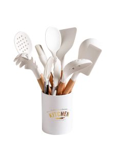 11PCS White Premium Silicone Utensils Set Non-Stick