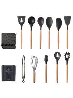   Silicone Kitchenware Cooking Utensils Set 11PCS With Plastic Holder