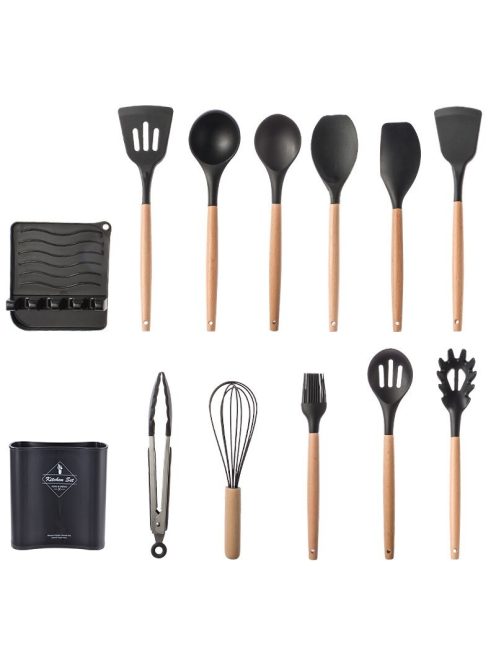 Silicone Kitchenware Cooking Utensils Set 11PCS With Plastic Holder