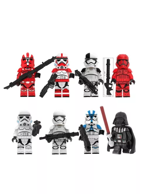 Darth Vader and the clones set - building block toy figure - 8 pack
