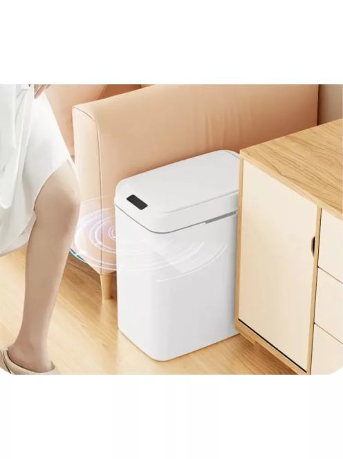Automatic trash can, white, 16L