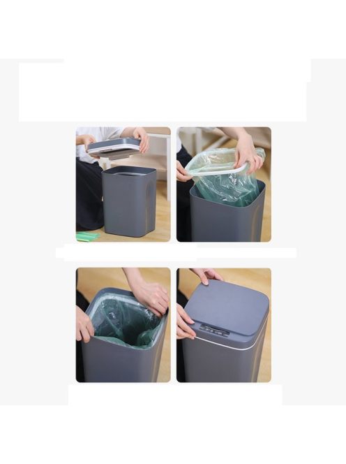 Smart Induction Trash Can Automatic Dustbin Bucket Garbage, grey