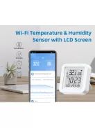 TUYA Hőmérsékletérzékelő és Páratartalom mérő Alexa és Google assistant, Wi-Fi, álló verzió
