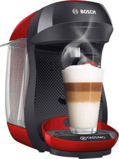   Bosch Tassimo TAS1003 Happy kapszulás kávéfőző, 3,3 bar, Intellibrew technológa, 1400W, 0,7 l-es víztartály, Piros