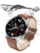 Timewolf multifunctional men's smart watch with brown leather  