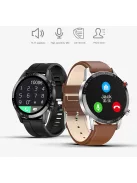 Timewolf multifunctional men's smart watch with brown leather  